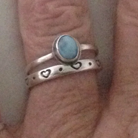 Sterling silver Larimar ring - Picture 4 of 8